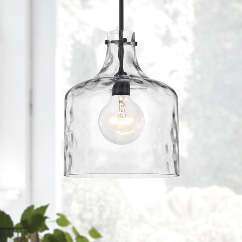 Crawford 11.75-Inch Water Glass Pendant in Matte Black by HomePlace by Capital Lighting