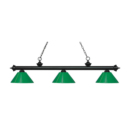 Riviera Matte Black Billiard Light by Z-Lite