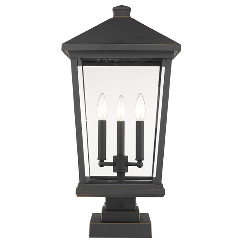 Z-Lite Beacon Oil Rubbed Bronze Post Light by Z-Lite 568PHXLS-SQPM-ORB