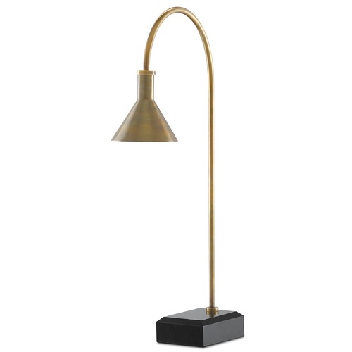 Thayer Desk Lamp in Vintage Brass/Black by Currey & Company