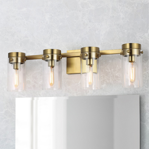 Visual Comfort Studio Collection Chapman & Meyers Garrett Burnished Brass 4-Light Bath Vanity Light by Visual Comfort Studio CW1004BBS