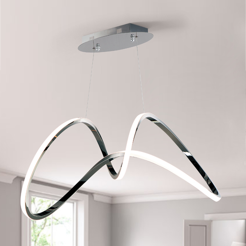 Perpetual 37-Inch LED Pendant in Black Chrome by ET2 Lighting