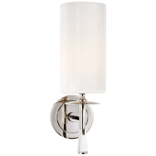 Visual Comfort Signature Collection Aerin Drunmore Single Sconce in Polished Nickel by Visual Comfort Signature ARN2018PNCGWG