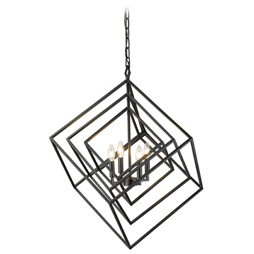 Z-Lite Euclid Matte Black Pendant by Z-Lite 457-4MB