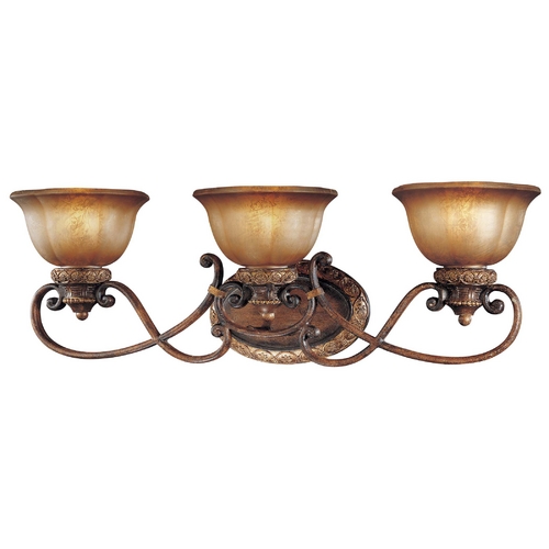 Bathroom Light with Brown Glass in Illuminati Bronze by Minka Lavery