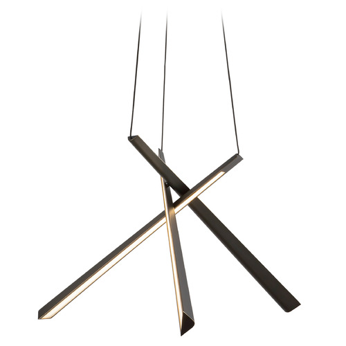 Kuzco Lighting Lex Urban Bronze LED Pendant Light with Triangle Shade