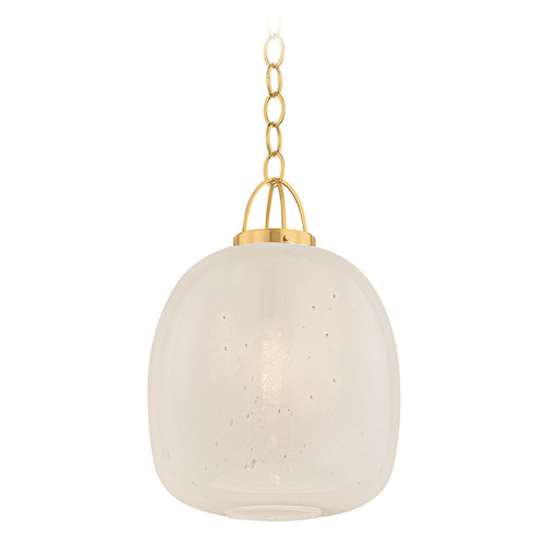Hudson Valley Lighting Enosburg Aged Brass LED Pendant Light with Oblong Shade