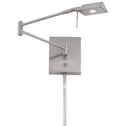 George Kovacs Lighting George's Reading Room LED Swing Arm Lamp in Brushed Nickel by George Kovacs P4318-084