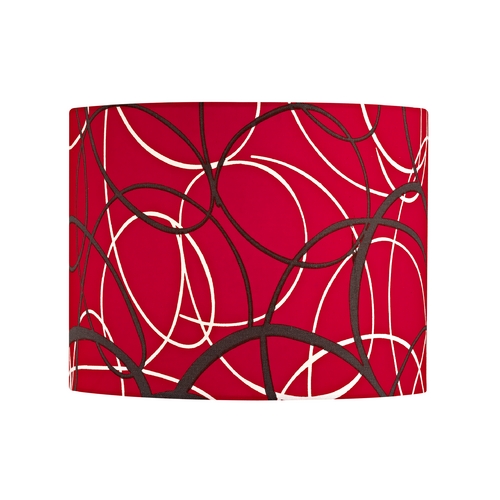 Red and Grey Drum Lamp Shade with Spider Assembly