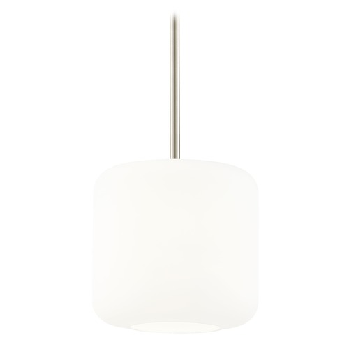 Design Classics Lighting Fest Satin Nickel Mini-Pendant Light with Medium Satin White Drum Glass 531-09 GL1070-WH