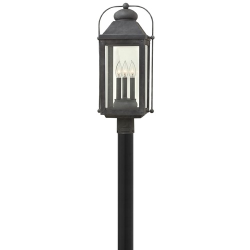 Anchorage 3-Light Aged Zinc Post Light by Hinkley Lighting
