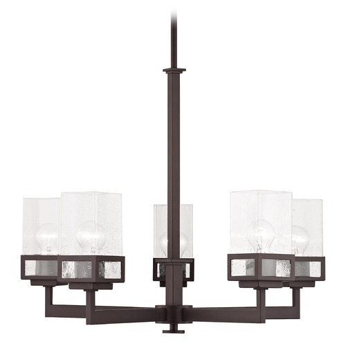 Livex Lighting Seeded Glass Chandelier Bronze Livex Lighting 40595-07