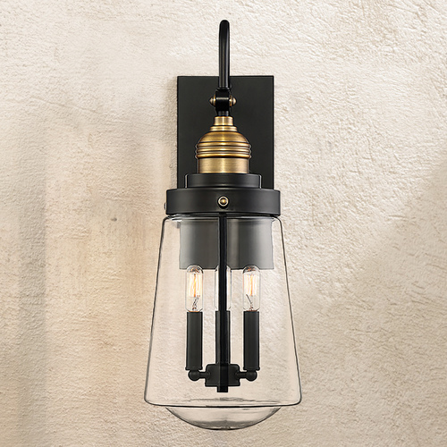 Macauley 23.50-Inch Outdoor Wall Light in Vintage Black by Savoy House