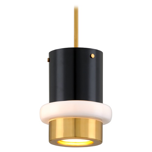 Corbett Lighting Beckenham Vintage Polished Brass & Black Pendant by Corbett Lighting 299-41