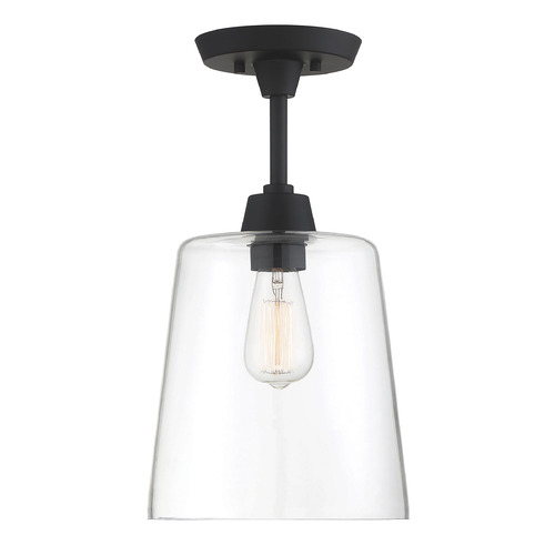 10-Inch Wide Semi-Flush Mount in Matte Black by Meridian