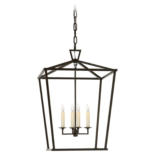 Visual Comfort Signature Collection E.F. Chapman Darlana Medium Lantern in Aged Iron by Visual Comfort Signature CHC2165AI