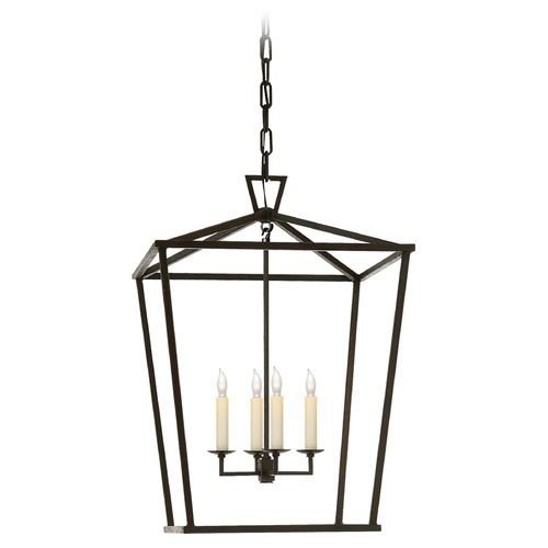 Visual Comfort Signature Collection E.F. Chapman Darlana Medium Lantern in Aged Iron by Visual Comfort Signature CHC2165AI