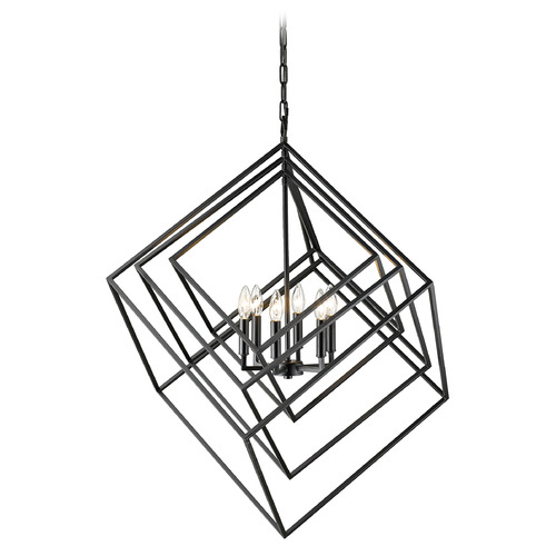 Z-Lite Euclid Matte Black Pendant by Z-Lite 457-6MB