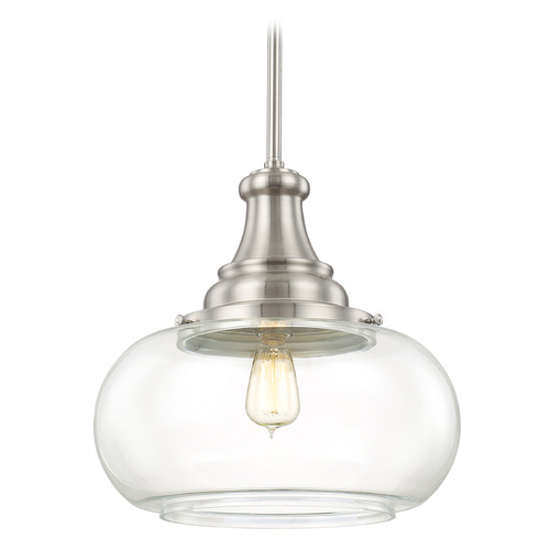 Capital Lighting Jace Clear Glass Pendant in Brushed Nickel by Capital Lighting 9B273A
