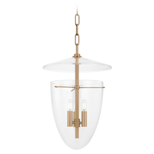 Troy Lighting Troy Lighting Tully Patina Brass LED Pendant Light with Bowl / Dome Shade F4414-PBR