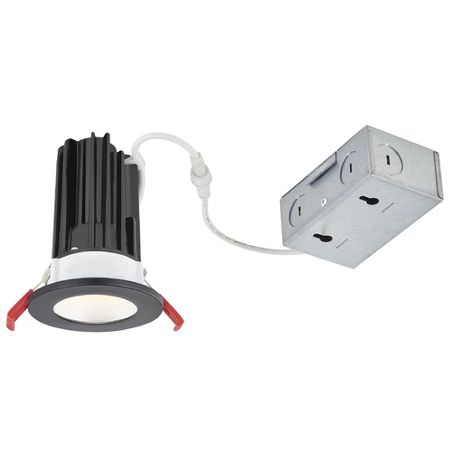 2'' LED Canless 15W Black/Spun Nickel Recessed Downlight 2700K 24Deg IC Rated By Recesso