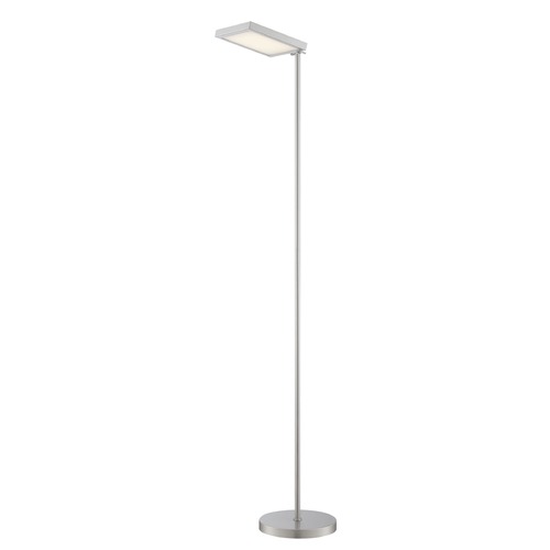 69.75 Inches Brushed Nickel Ravenna Home Traditional Frosted Glass 2 Light Living Room Standing Floor Lamp With LED Light Bulb 