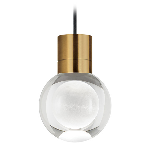 Visual Comfort Modern Collection Visual Comfort Modern Collection Mina Aged Brass LED Mini-Pendant Light with Globe Shade 700TDMINAP1CBR-LED930