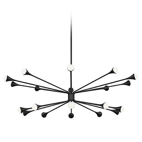 Visual Comfort Modern Collection Lody 20-Light LED Chandelier in Matte Black by Visual Comfort Modern 700LDY20B-LED930