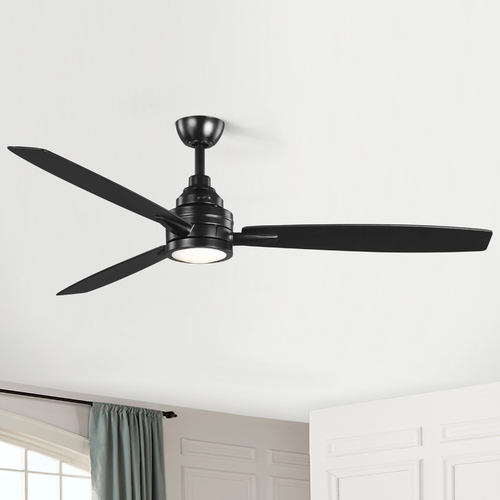 Gaze Black LED Ceiling Fan by Progress Lighting