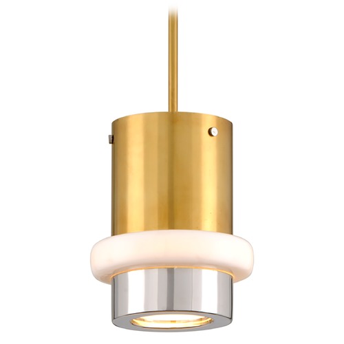 Corbett Lighting Corbett Lighting Beckenham Vintage Polished Brass and Nickel Pendant Light with Cylindrical Shade 300-41