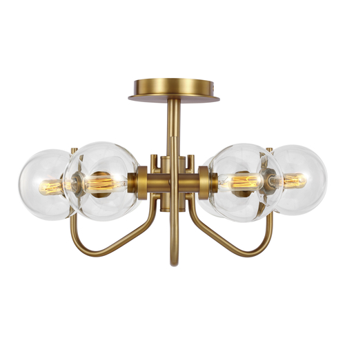 Visual Comfort Studio Collection ED Ellen-DeGeneres 20-Inch Verne Burnished Brass Semi-Flush Mount by Visual Comfort Studio EF1036BBS