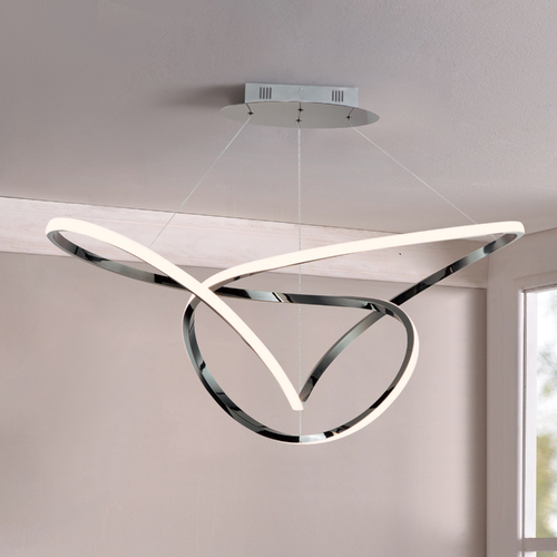 Perpetual 46-Inch LED Pendant in Black Chrome by ET2 Lighting