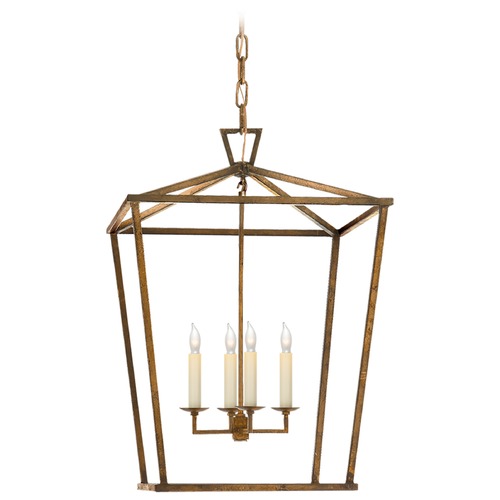 E.F. Chapman Darlana Medium Lantern in Gilded Iron by Visual Comfort Signature