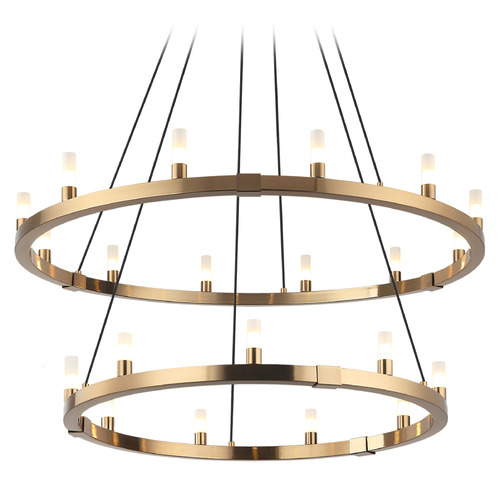 Matteo Lighting Cascadian Aged Gold Brass Chandelier