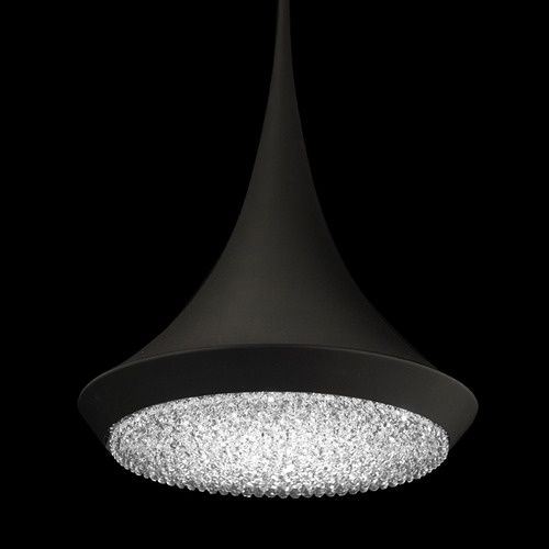 Verita Black LED Pendant with Conical Shade by Schonbek Lighting