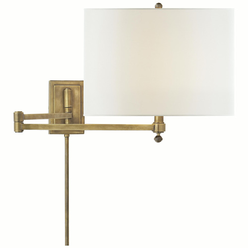 Visual Comfort Signature Collection Thomas O'brien Hudson Hand-Rubbed Antique Brass Swing Arm Lamp
