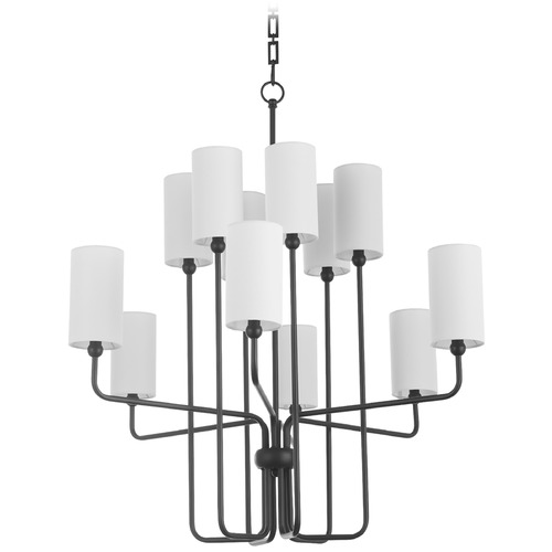 Quorum Lighting Charlotte Matte Black Chandelier by Quorum Lighting 698-12-59