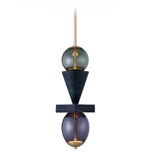 Kalco Lighting Demi Winter Brass LED Mini-Pendant Light