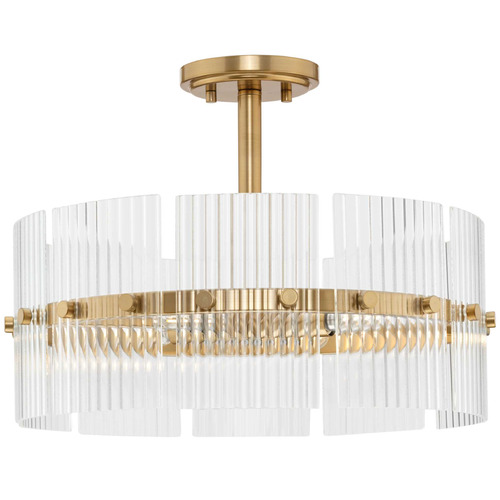 Progress Lighting Seville Soft Gold Pendant Light with Drum Shade