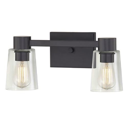 Design Classics Lighting Design Classics Vashon Matte Black Bathroom Light 2102-07 GL1027-CLR