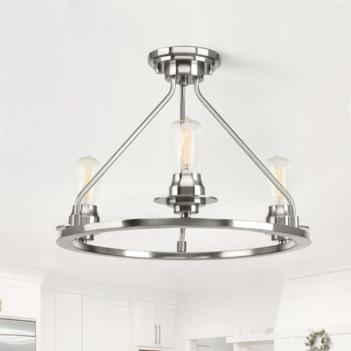 Progress Lighting Debut Brushed Nickel Semi-Flush Mount by Progress Lighting P350036-009