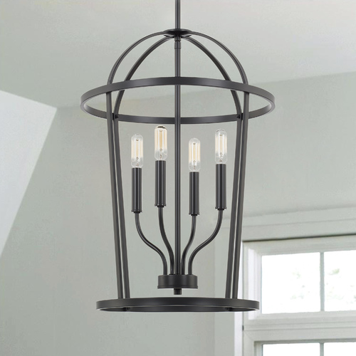 HomePlace by Capital Lighting Greyson 16-Inch Matte Black Pendant by HomePlace by Capital Lighting 528541MB