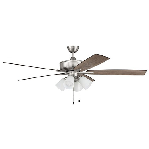 Craftmade Lighting Super Pro 114 60-Inch LED Fan in Brushed Nickel by Craftmade Lighting S114BNK5-60DWGWN
