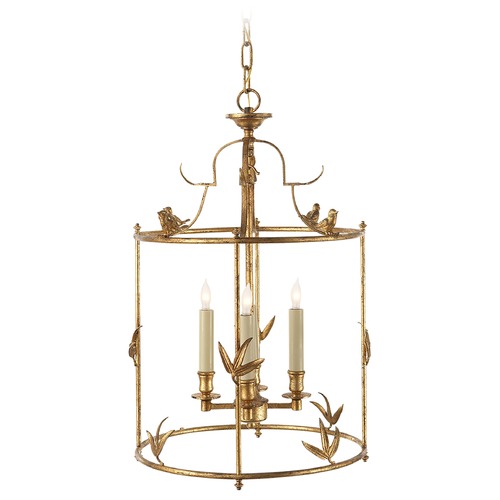 E.F. Chapman Diego Bird Lantern in Gilded Iron by Visual Comfort Signature