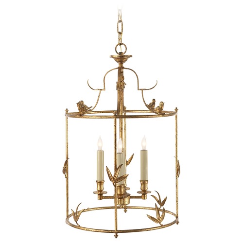 Visual Comfort Signature Collection E.F. Chapman Diego Bird Lantern in Gilded Iron by Visual Comfort Signature CHC3108GI