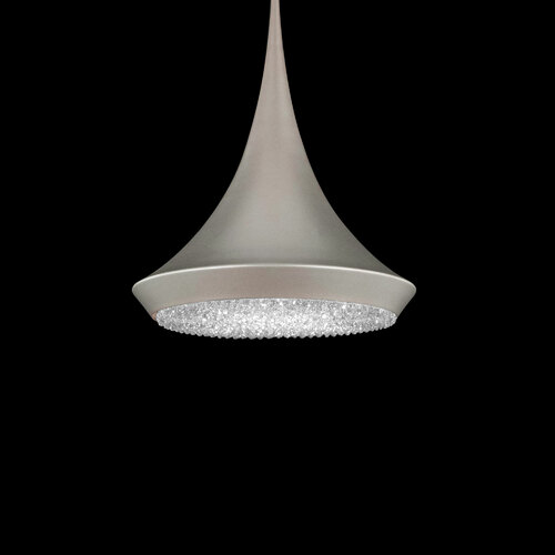Verita Soft Silver LED Pendant with Conical Shade by Schonbek Lighting
