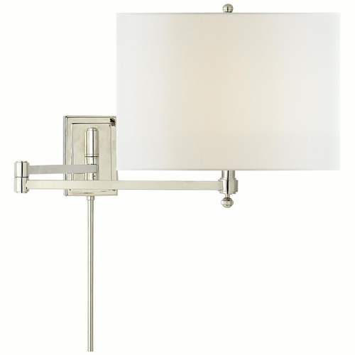 Visual Comfort Signature Collection Thomas O'brien Hudson Polished Nickel Swing Arm Lamp