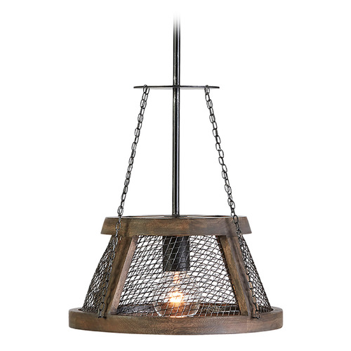 Capital Lighting Lagmore 13.50-Inch Pendant in Zinc & Wood by Capital Lighting 9D322A