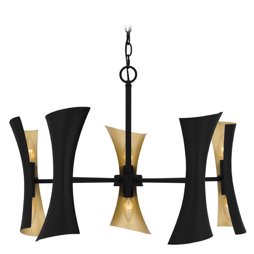Quoizel Lighting Myla Matte Black & Gold Chandelier