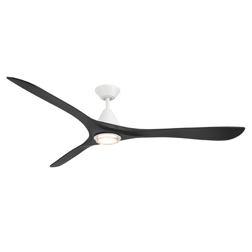 Modern Forms Carve Matte White & Matte Black LED Ceiling Fan with Light